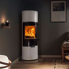 Печь K900 высокая белая, хром. окантовка стекла